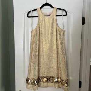 Stunning gold/cream Lilly Pulitzer dress with sequin details